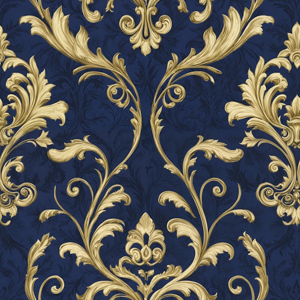 Royal Navy Gold Damask Flourish