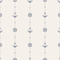 Nautical Anchors and Ship Wheels Stripes Navy tapeta