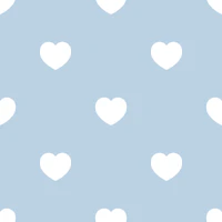 Modern Nursery Hearts - White on Air Blue wallpaper