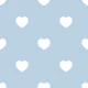 Modern Nursery Hearts - White on Air Blue