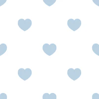 Modern Nursery Hearts - Air Blue on White wallpaper