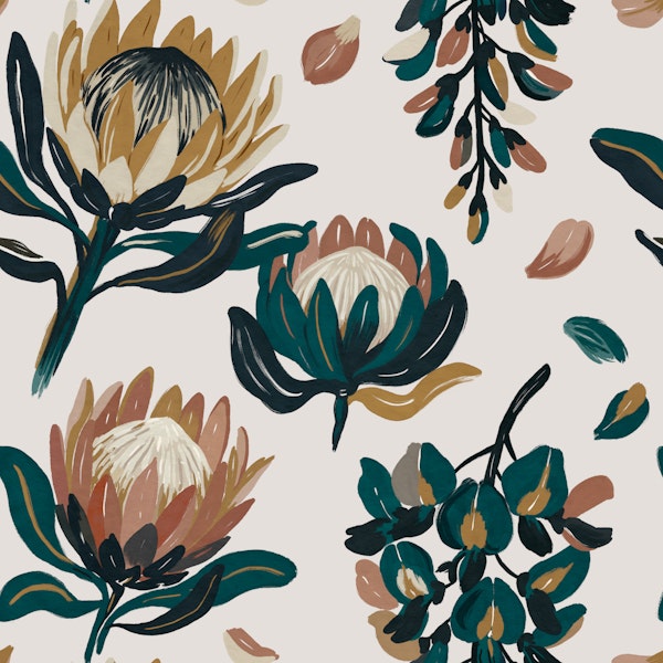 Hand Painted Protea Flowers