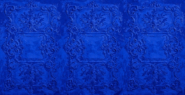 Cobalt Blue Rococo Wall Panel