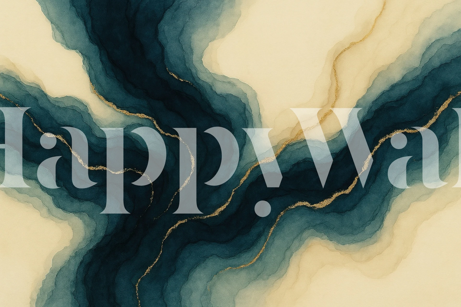 Midnight Blue Gold Veins wallpaper