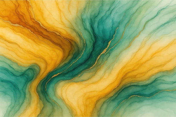 Amber Teal Gold Veins