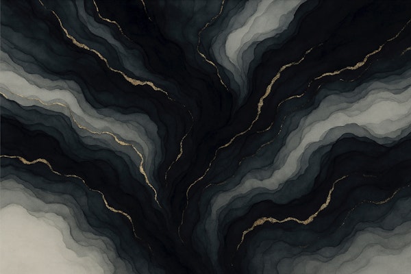 Obsidian Gold Abstract Veins