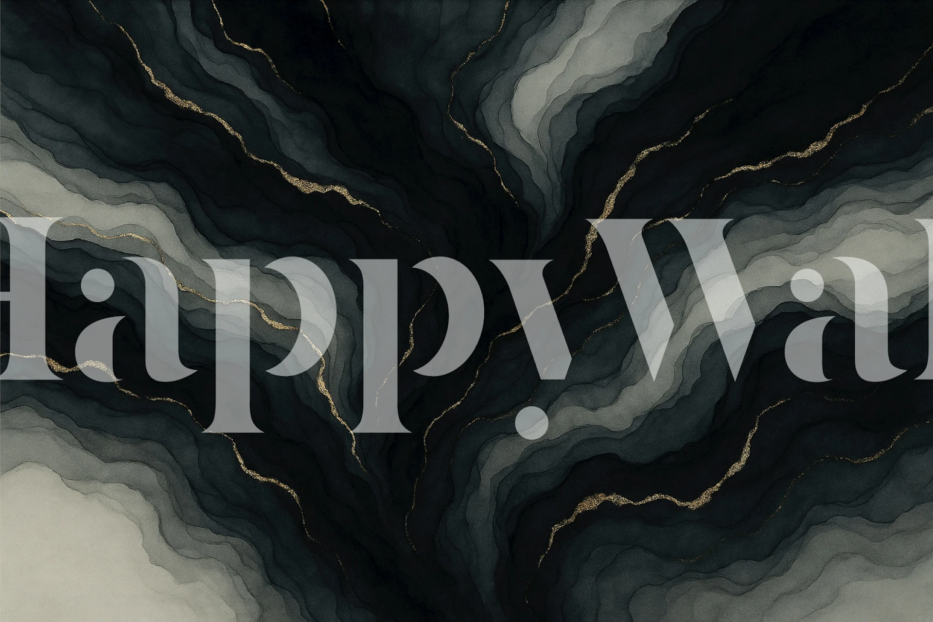 Obsidian Gold Abstract Veins behang