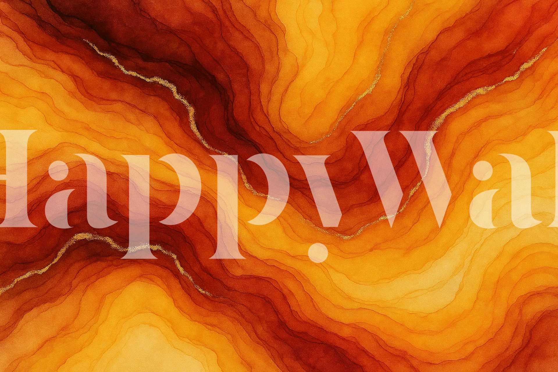 Saffron Gold Abstract Veins wallpaper