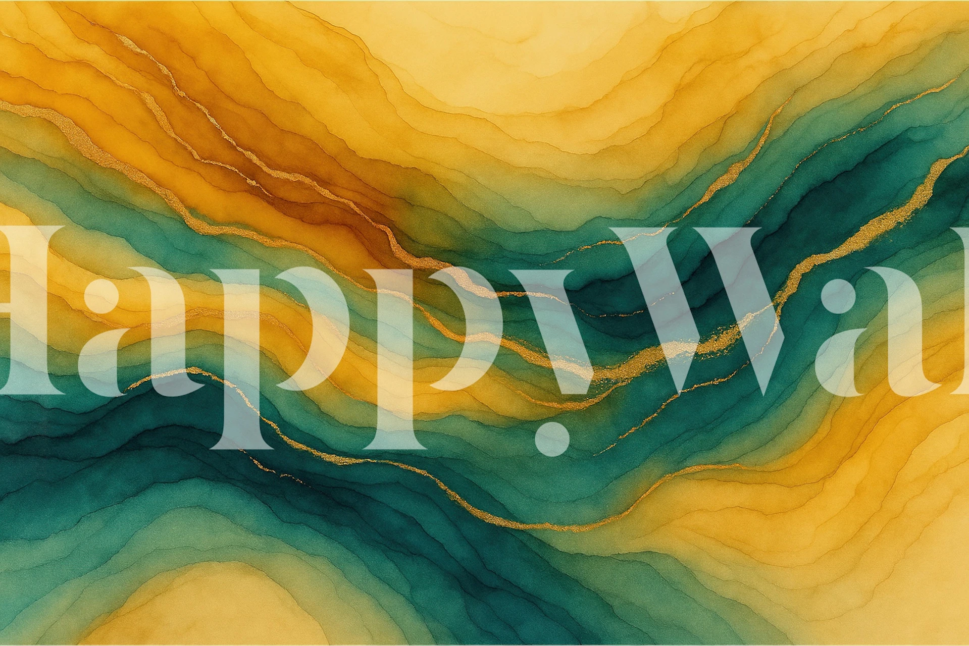 Molten Amber Gold Veins wallpaper