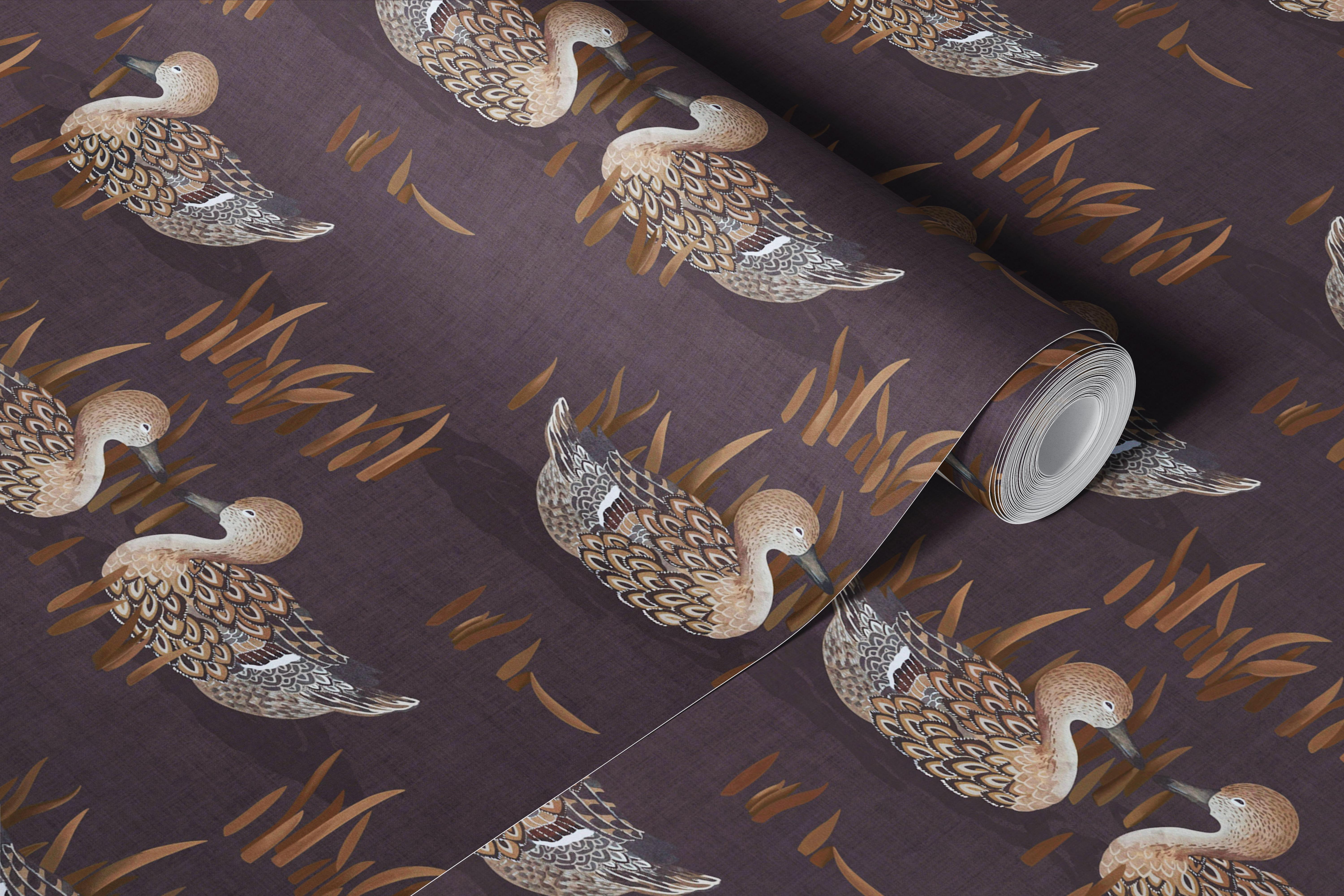 Vintage Duck Pond wallpaper in a room