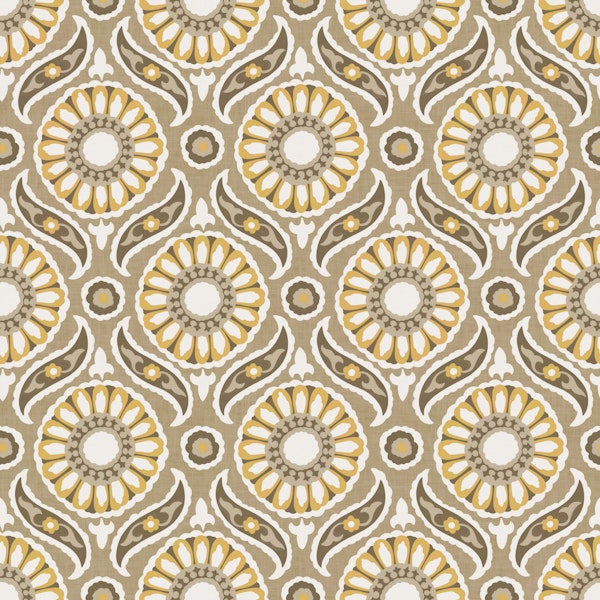 Scandinavian Floral Tile - Light Brown