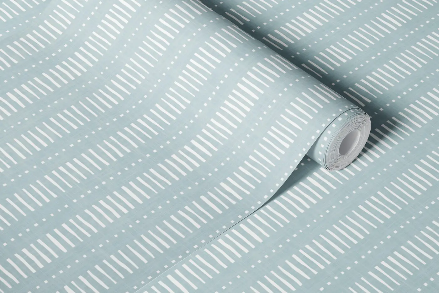 Dots & Dashes Stripe - Light Blue wallpaper roll