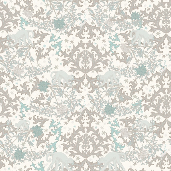 Symmetrical Monkeys in Beige and Mint