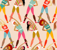 Retro aerobic workout blush papel de parede