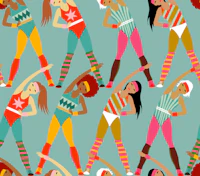 Retro aerobic workout Mint tapete