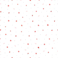 Tiny Red Roses on White behang