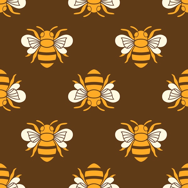 Playful Honey Bees Brown
