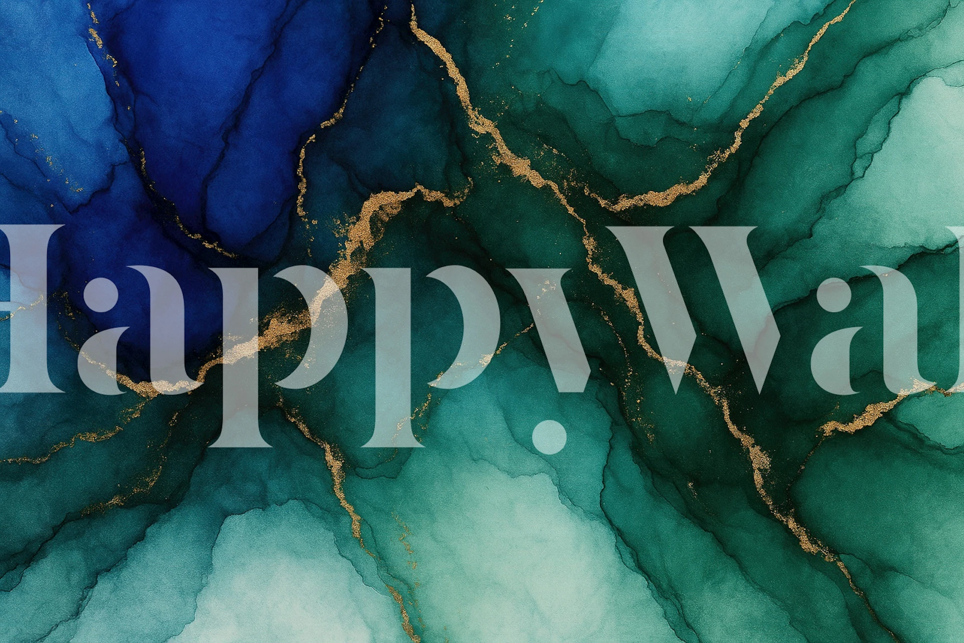 Cobalt Viridian Gold Veins tapet i et rum
