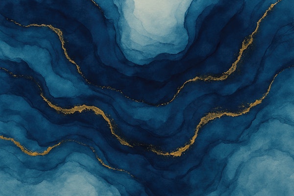 Cobalt Gold Abstract Veins
