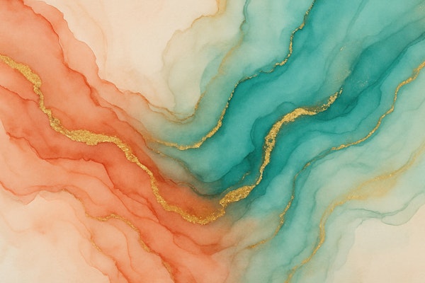 Coral Aqua Gold Veins
