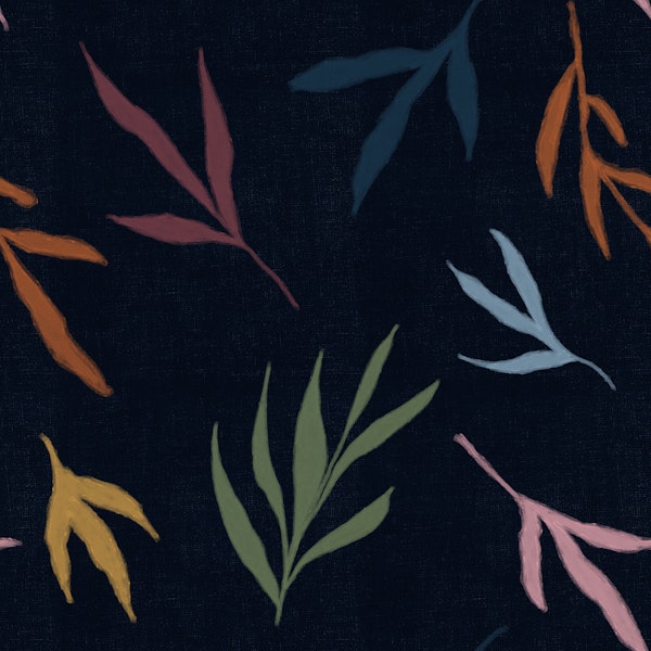 Tropical Painted Leaves Dark