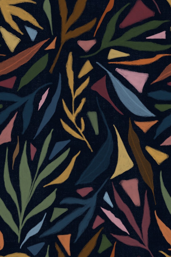 Tropical Painted Collage Dark