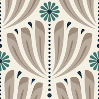 Scandi Floral in Taupe Green - L wallpaper