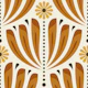 Scandi Floral in Orange Yellow - L