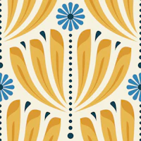 Scandi Floral in Yellow Blue - S wallpaper