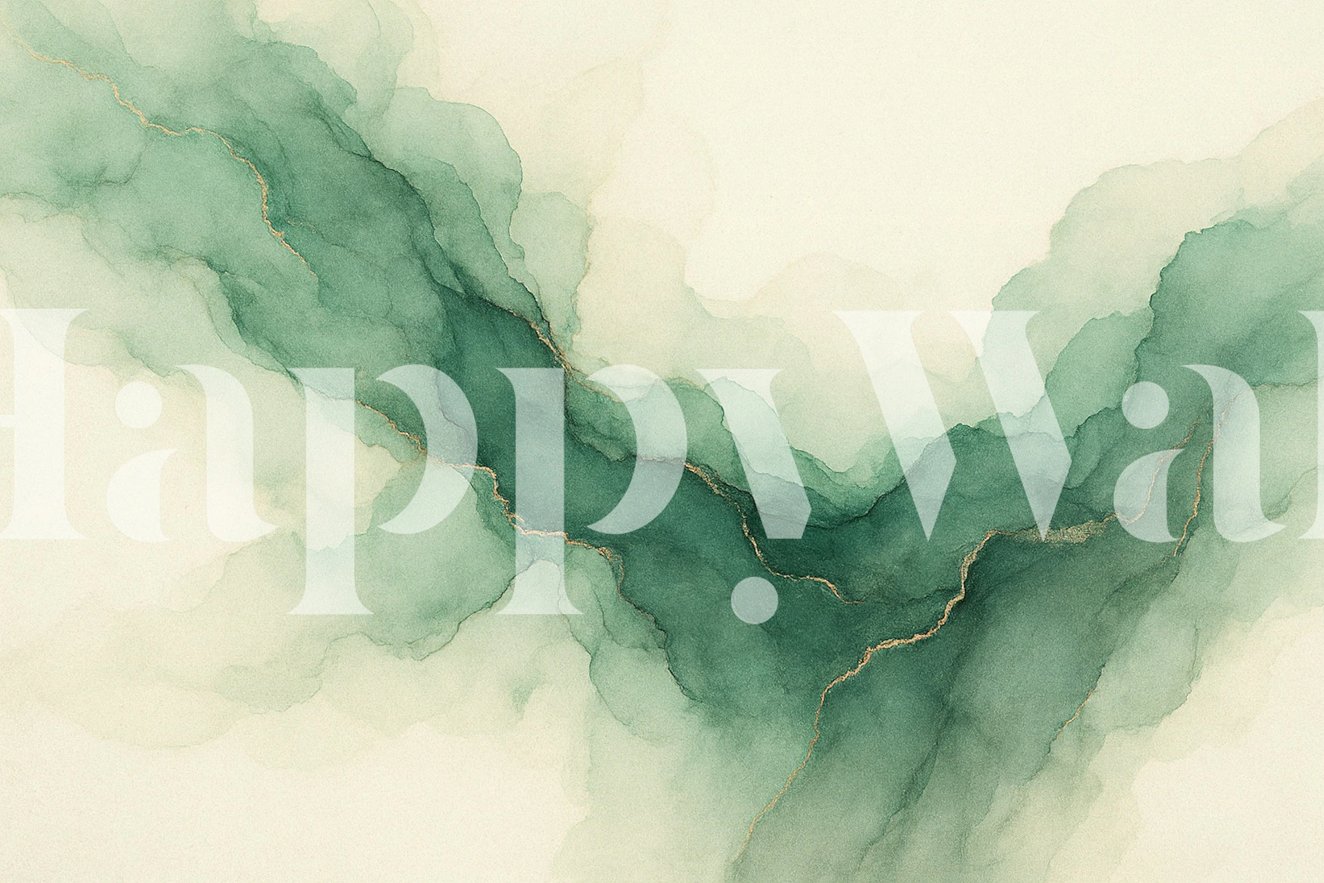 Jade Green Gold Veins wallpaper