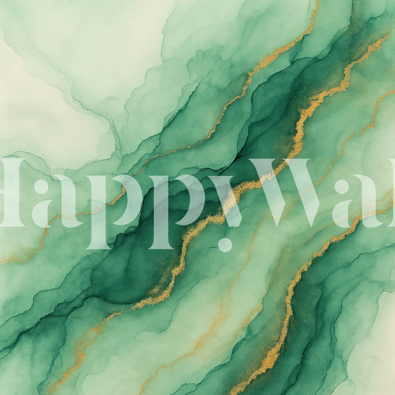 Emerald Green Gold Veins tapet