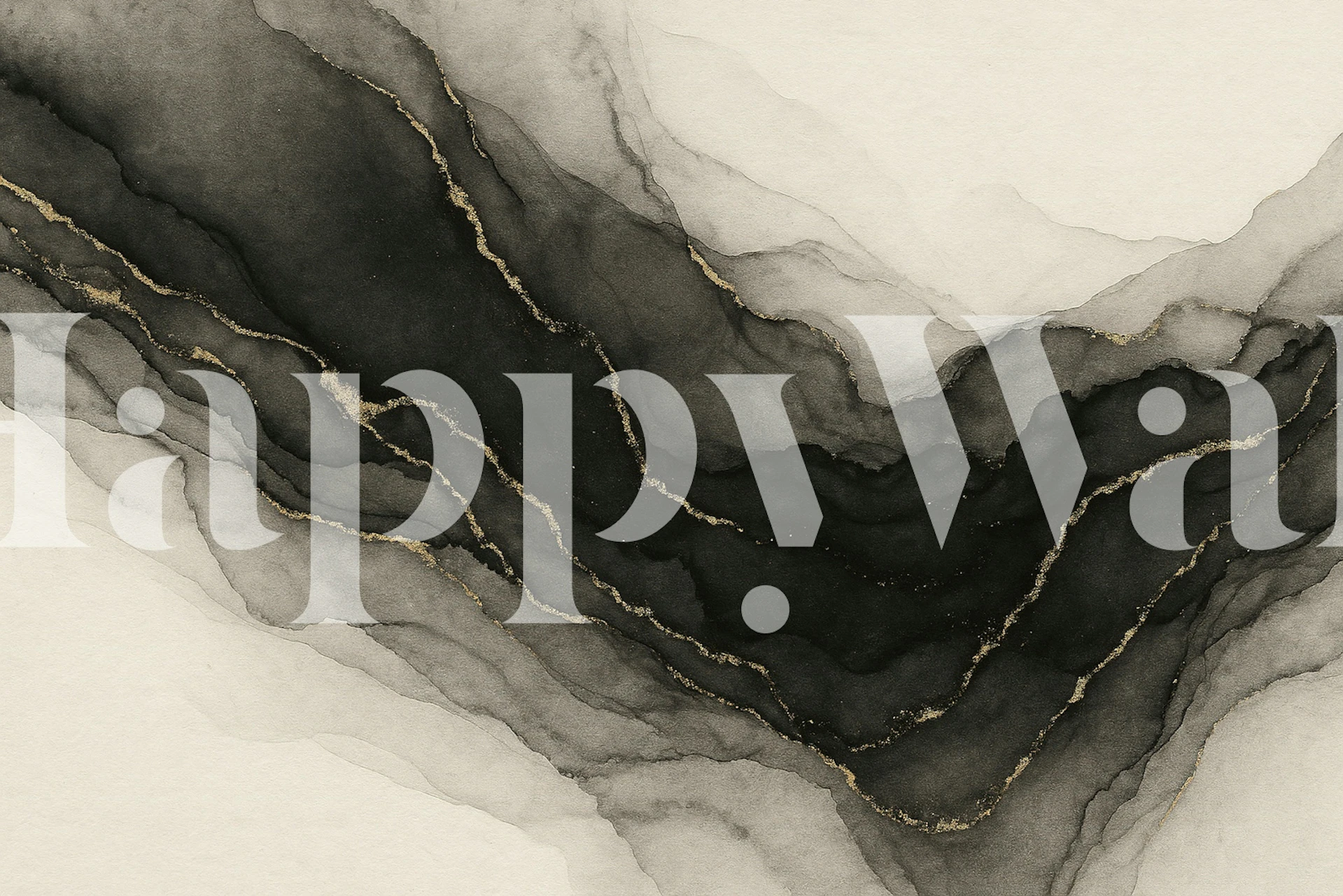 Black Marble Gold Veins tapet