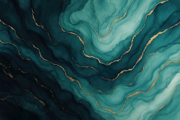 Midnight Teal Gold Veins