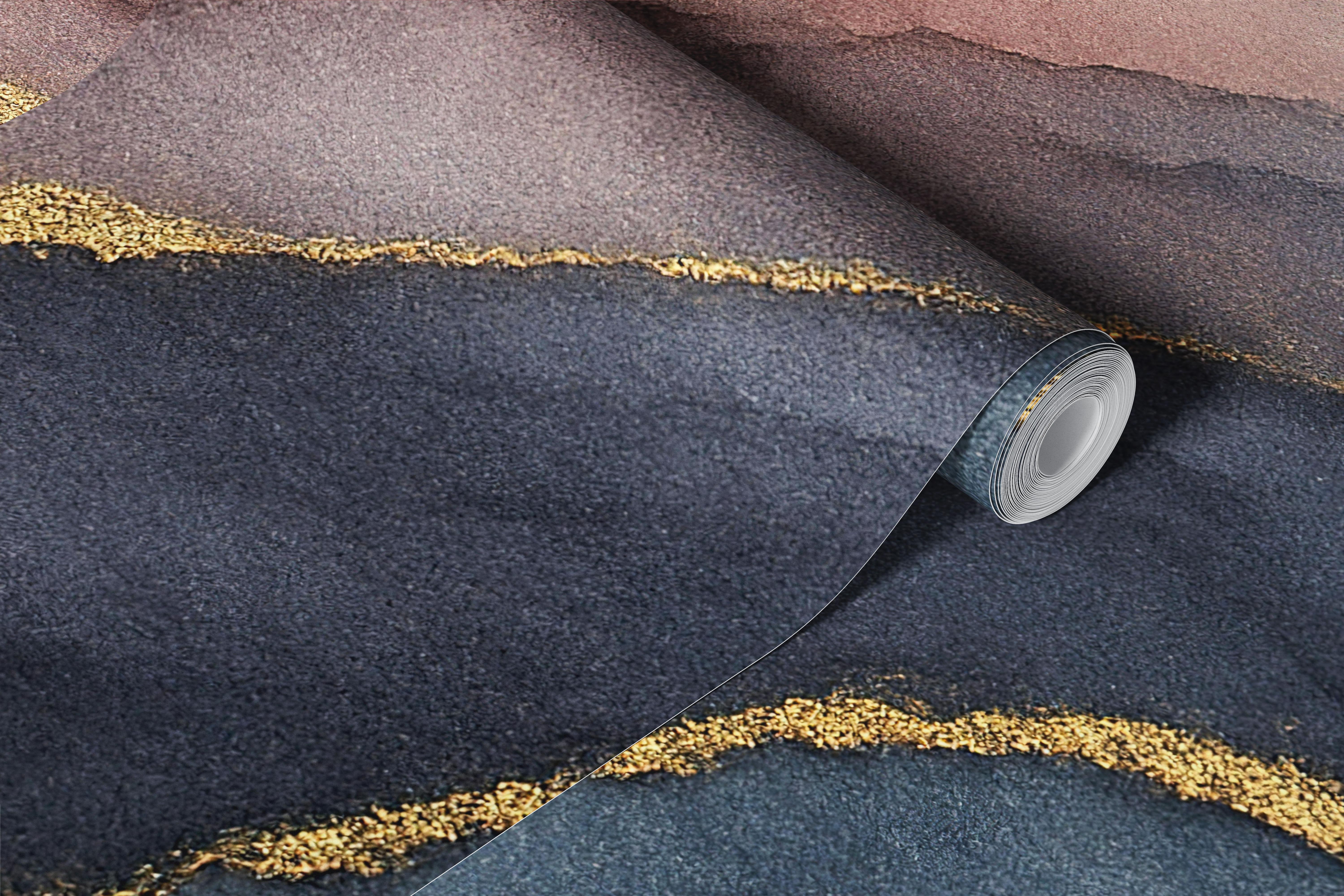 Mauve Slate Gold Veins tapet i et rum