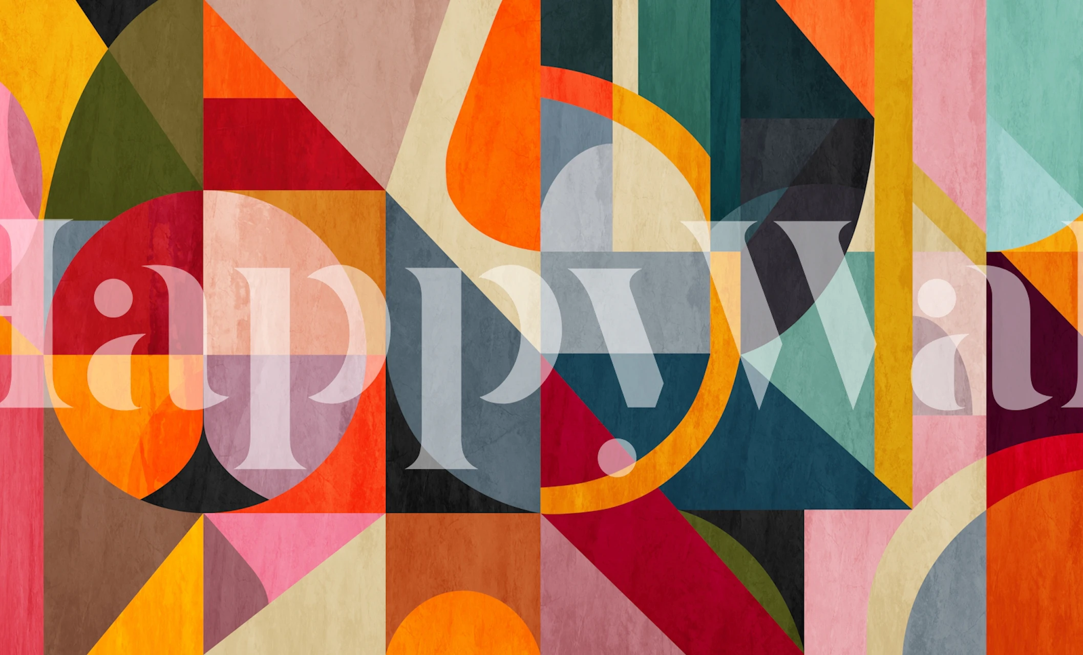 Colorful Bauhaus Geometry tapet