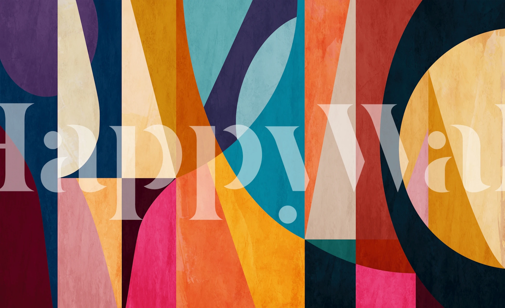 Bold Mid Century Abstract Shapes tapete