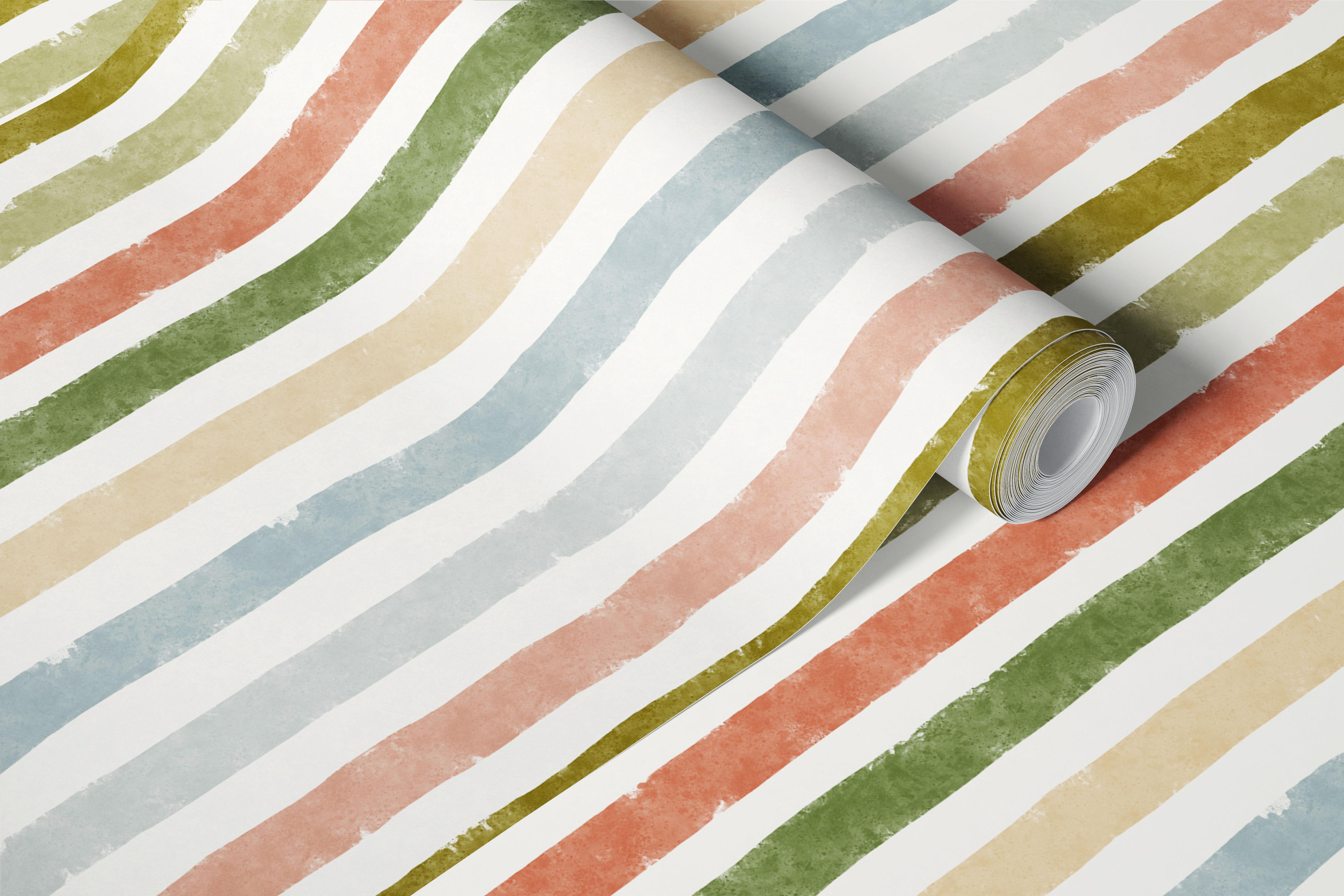 Painted Bengal Stripes Dream wallpaper in a room
