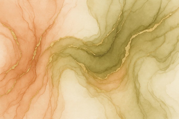 Peach Olive Gold Veins