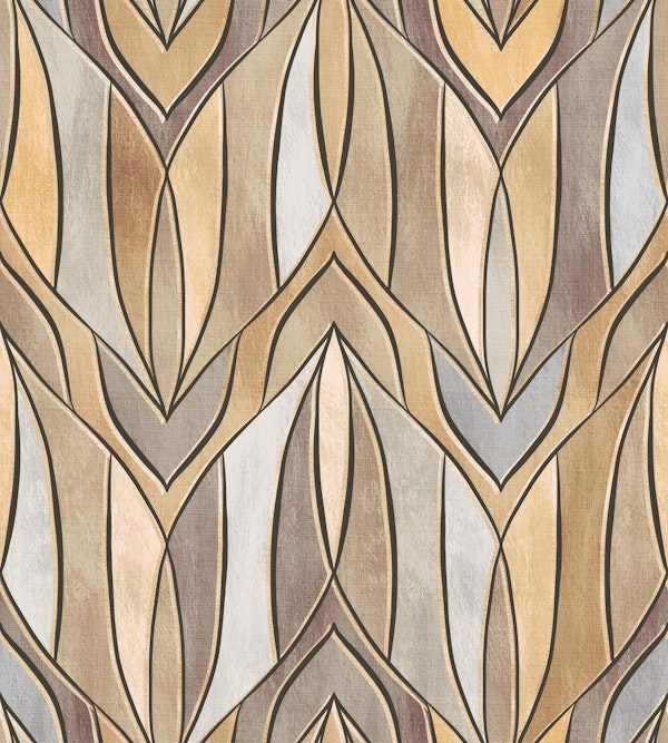 Organic Linework in Golden Beige Large