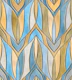 Art Deco Leaves in Blue Ochre and Gold Large