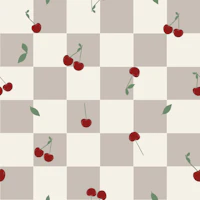 Retro Cherry Kitchen Checks papiers peint