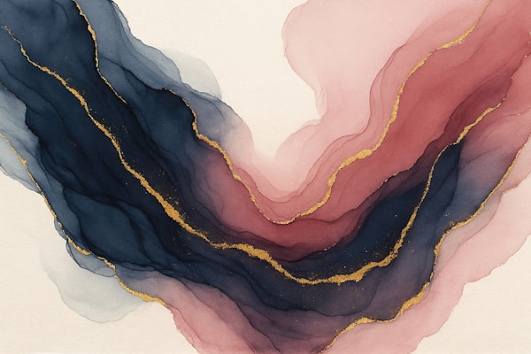 Navy Blush Gold Veins