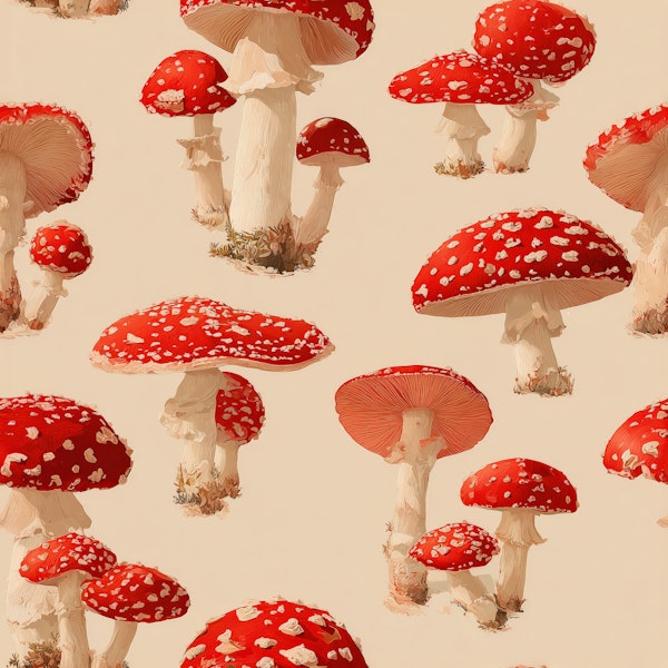 Vintage Mushroom Pattern Charm