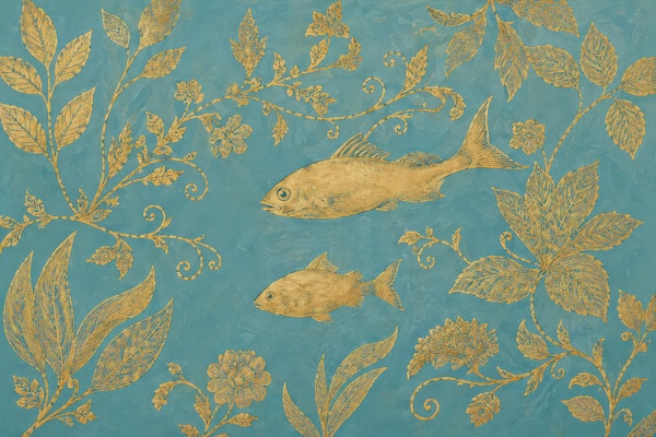 Elegant Gold Fish Motif