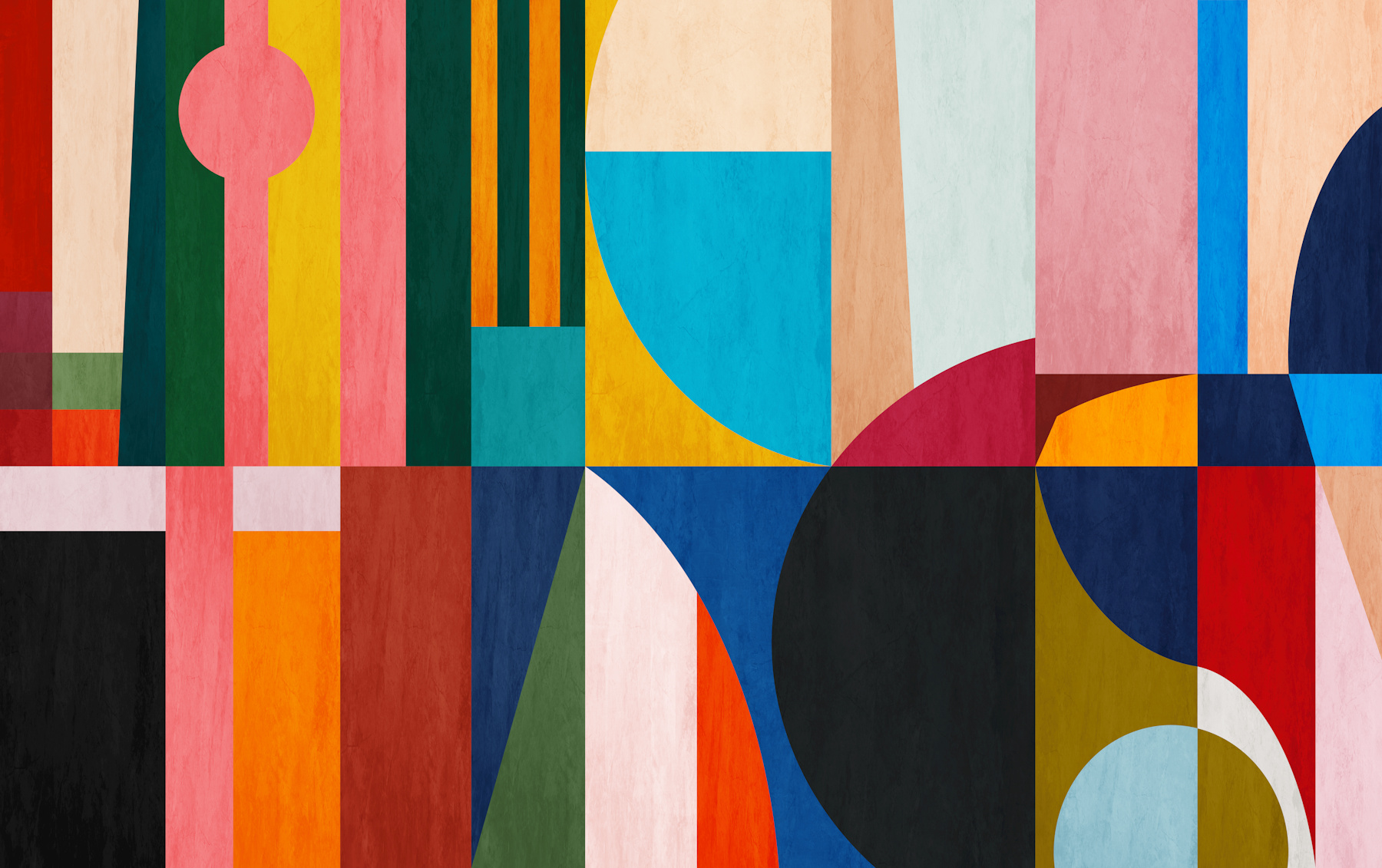 Modern Color Block Geometry Wallpaper | happywall.com
