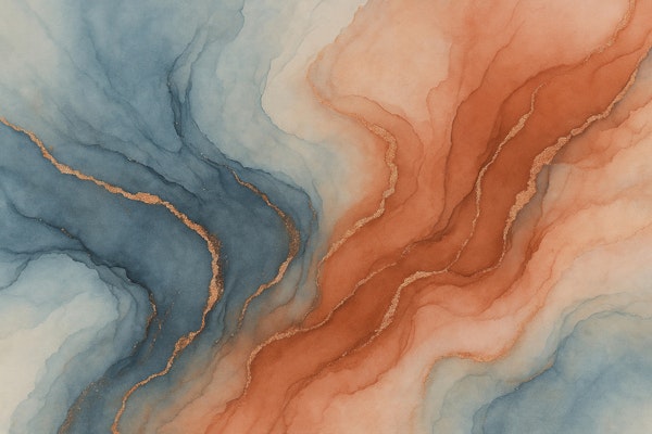 Terracotta Blue Copper Flow