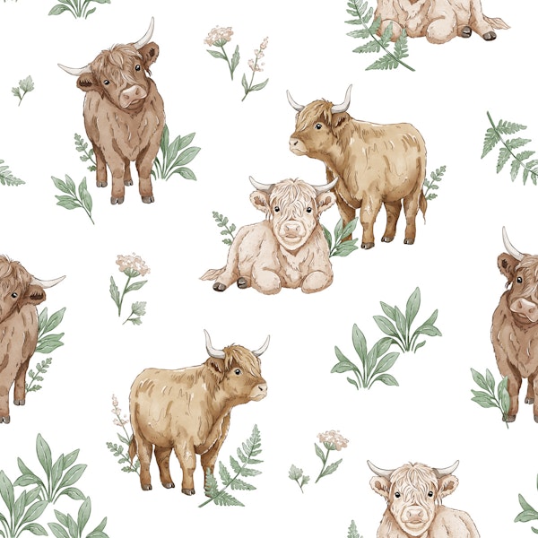 Highland Cows - white