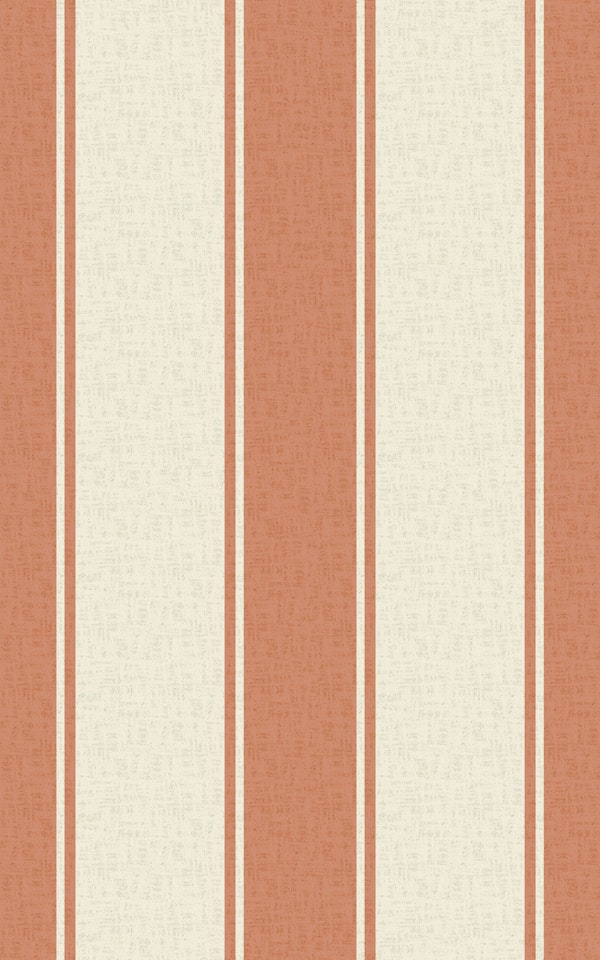 Terracotta Cream Vertical Stripes