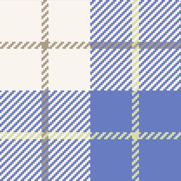 Modern Tartan Blue Cream