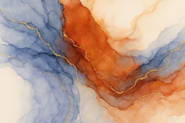 Periwinkle Rust Gold Flow